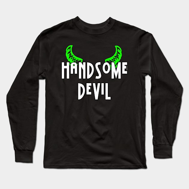 Handsome Devil with Horns Long Sleeve T-Shirt by Scarebaby